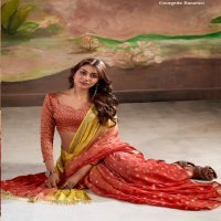 Rajpath Marigold Silk Wholesale Banarasi Butta Georgette Indian Sarees