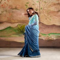 Rajpath Marigold Silk Wholesale Banarasi Butta Georgette Indian Sarees