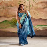 Rajpath Marigold Silk Wholesale Banarasi Butta Georgette Indian Sarees