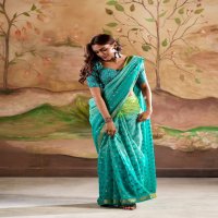 Rajpath Marigold Silk Wholesale Banarasi Butta Georgette Indian Sarees