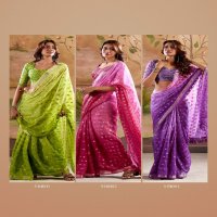 Rajpath Marigold Silk Wholesale Banarasi Butta Georgette Indian Sarees