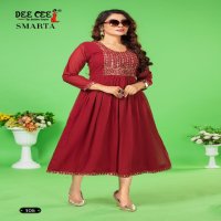 Dee Cee Smarta Wholesale Georgette Plain Anarkali Style Kurtis