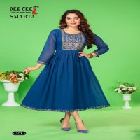 Dee Cee Smarta Wholesale Georgette Plain Anarkali Style Kurtis