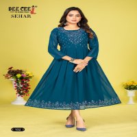 Dee Cee Sehar Wholesale Flared Long Kurti Anarkali Style Kurtis