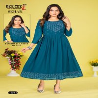 Dee Cee Sehar Wholesale Flared Long Kurti Anarkali Style Kurtis