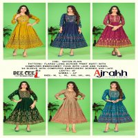 Dee Cee Ajrakh Wholesale Flared Long Screen Print Anarkali Style Kurtis