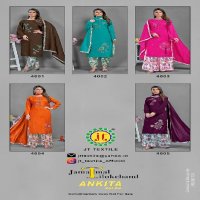 JT Ankita Vol-4 Wholesale Rayon Fabrics With Work Dress Material