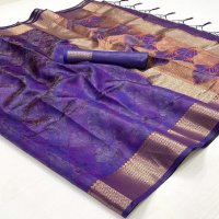 Rajtex Kalki Wholesale Handwoven Two Tone Organza Function Wear Sarees