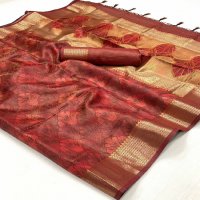 Rajtex Kalki Wholesale Handwoven Two Tone Organza Function Wear Sarees