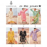 Varsha In The Stars Wholesale Viscose Muslin Embroidered Lace Salwar Suits