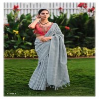 KASHVI CREATION ABHILASHA VOL 5 HIT DESIGN LINEN SILK WEAVING ZARI SAREE SUPPLIER