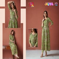 AMBIKA KURTIS JALWA VOL 12 EXCLUSIVE NAYRA FULL GHERA WITH BELT FULL STITCH DRESS COMBO SET