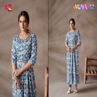 AMBIKA KURTIS JALWA VOL 12 EXCLUSIVE NAYRA FULL GHERA WITH BELT FULL STITCH DRESS COMBO SET