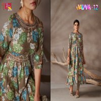 AMBIKA KURTIS JALWA VOL 12 EXCLUSIVE NAYRA FULL GHERA WITH BELT FULL STITCH DRESS COMBO SET