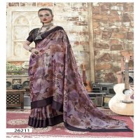 VALLABHI PRINTS PRESENTS PLEASANT VOL 2 STYLISH BRASSO FLORAL PRINTED SAREE SUPPLIER