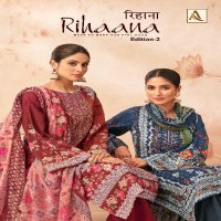 Alok Rihaana Vol-2 Wholesale Pure Cambric With Fancy Embroidery Dress Material