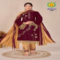 JT Ankita Vol-7 Wholesale Rayon Fabrics With Work Dress Material