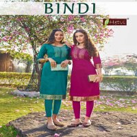 BINDI BY HETVI LOOKING BEAUTIFUL READYMADE SILK SLUB LONG KURTI