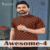 SANGEET AWESOME VOL 4 STYLISH DESIGN READYMADE PRINT SOFT COTTON MENS KURTA