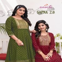 Aanchi Sapna 2.0 Wholesale Roman Silk Flair Print Kurtis Catalog