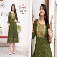 Aanchi Sapna 2.0 Wholesale Roman Silk Flair Print Kurtis Catalog