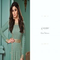 AASHIRWAD CREATION GULKAND ALIZZA PLATINUM DESIGNER LONG GOWN WITH DUPATTA READYMADE COLLECTION