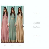 AASHIRWAD CREATION GULKAND ALIZZA PLATINUM DESIGNER LONG GOWN WITH DUPATTA READYMADE COLLECTION