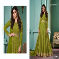 AASHIRWAD CREATION GULKAND ALIZZA PESTAL DESIGNER LONG GOWN WITH DUPATTA READYMADE COLLECTION