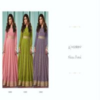 AASHIRWAD CREATION GULKAND ALIZZA PESTAL DESIGNER LONG GOWN WITH DUPATTA READYMADE COLLECTION