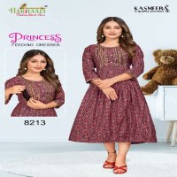 HARIYAALI PRINCESS VOL 2 FANCY RAYON CAPSUAL COMFY WEAR FULL STITCH FEEDING TOP COMBO SET