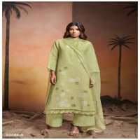 Ganga Vida S2586 Wholesale Premium Pure Linen Printed With Embroidery Salwar Suits