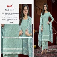 Bipson Sparkle 2650 Wholesale Pure Cotton Sequence Work Dress Material