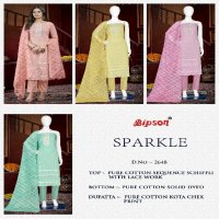 Bipson Sparkle 2648 Wholesale Pure Cotton Sequence Work Dress Material