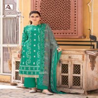 Alok Summer Glory Wholesale Pure Zam With Aari Hand Work Dress Material