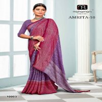 Mahamani Amrita-10 Wholesale Heavy Moss Foil Print Sarees