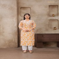 Rasili Nx Rasika Wholesale Heavy Cotton With Chikankari Embroidery Long Kurtis With Plazzo