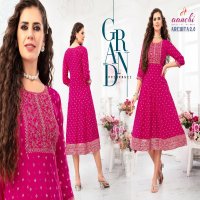 Aanchi Archita 2.0 Wholesale Flair Print With Embroidery Anarkali Kurtis