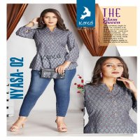 NYASA BY KAYA READYMADE COMFY WEAR COTTON PRINT BIG SIZE FANCY SHORT KURTI