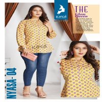 NYASA BY KAYA READYMADE COMFY WEAR COTTON PRINT BIG SIZE FANCY SHORT KURTI