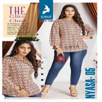 NYASA BY KAYA READYMADE COMFY WEAR COTTON PRINT BIG SIZE FANCY SHORT KURTI