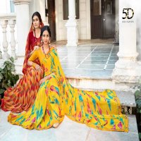 5D DESIGNER PRESENTS MUNIYA STYLISH GEORGETTE WITH EMBROIDERY WORK BORDER SAREE