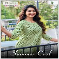 Mystic 9 Summer Cool Wholesale Pure Cotton Cambric Print Long Kurtis Combo