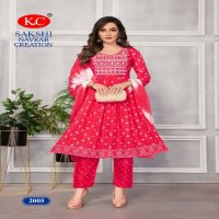 Navkar Creation Sakshi Vol-2 Wholesale Nyra Cut Kurtis With Pant And Dupatta