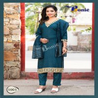 Bonie Kashvi Wholesale 3 Piece Kurti With Pant And Dupatta