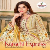 Vandana Karachi Express Vol-4 Soft Cotton Swarovski Work Dress Material