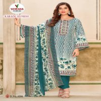 Vandana Karachi Express Vol-4 Soft Cotton Swarovski Work Dress Material