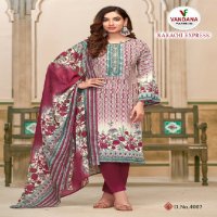 Vandana Karachi Express Vol-4 Soft Cotton Swarovski Work Dress Material
