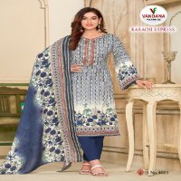 Vandana Karachi Express Vol-4 Soft Cotton Swarovski Work Dress Material