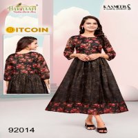 Hariyaali Bitcoin Vol-3 Wholesale Tissue Silk And Negative Print Kurtis Combo