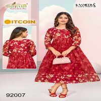 Hariyaali Bitcoin Vol-3 Wholesale Tissue Silk And Negative Print Kurtis Combo